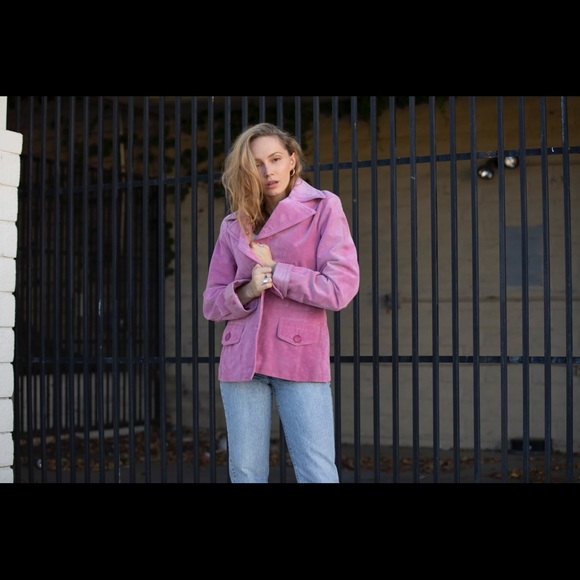 VINTAGE TERRY LEWIS pink suede jacket - Picture 5 of 6